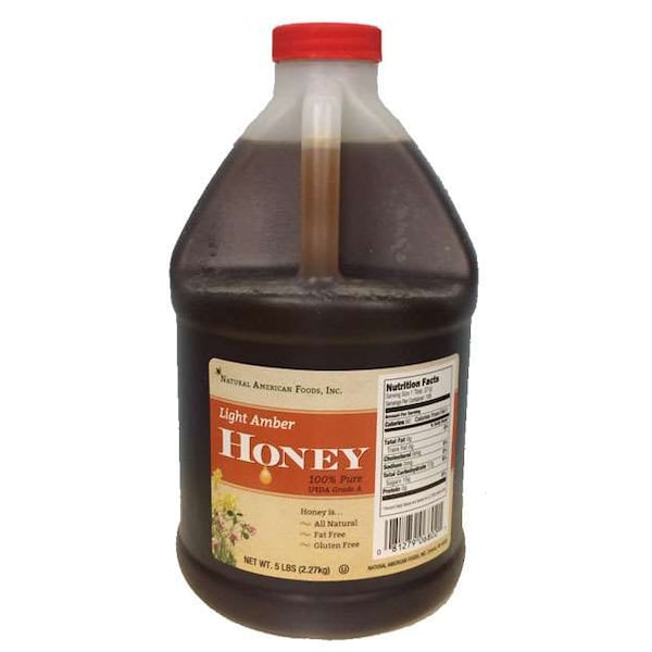 Natural American Foods Light Amber Honey 5lbs Jug, PK6 F434 - main